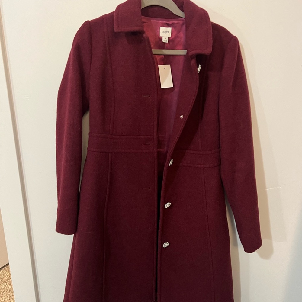 J. Crew Deep Red Trench Coat